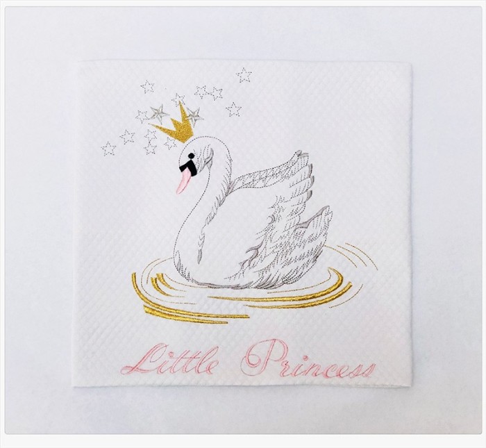 Raison D’etre Κουβέρτα πικέ αγκαλιάς Swan with a Crown 80×90 