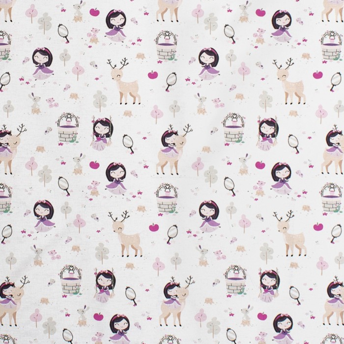 Dimcol Σετ Σεντόνια Λίκνου 3τμχ 80x110 - Lily & Deer 179 White-Pink