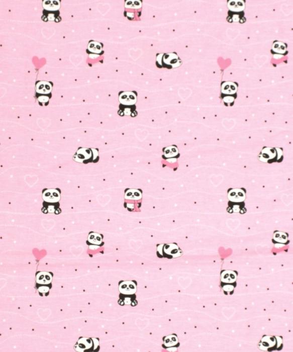 Dimcol Σετ Σεντόνια Λίκνου 3τμχ 80x110 - Panda 111 Pink