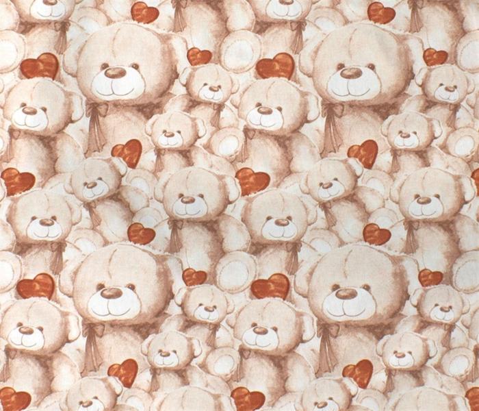 Dimcol Σετ Σεντόνια Λίκνου 3τμχ 80x110 - Teddy Bear 535 Beige