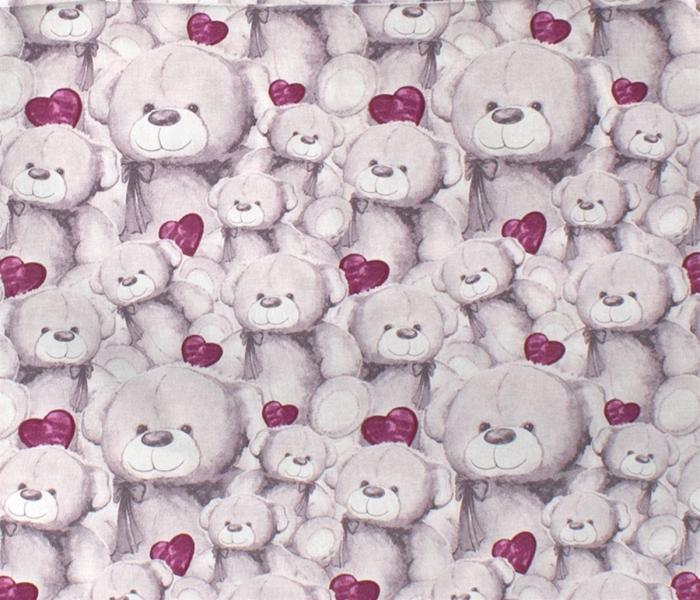 Dimcol Σετ Σεντόνια Λίκνου 3τμχ 80x110 - Teddy Bear 536 Purple