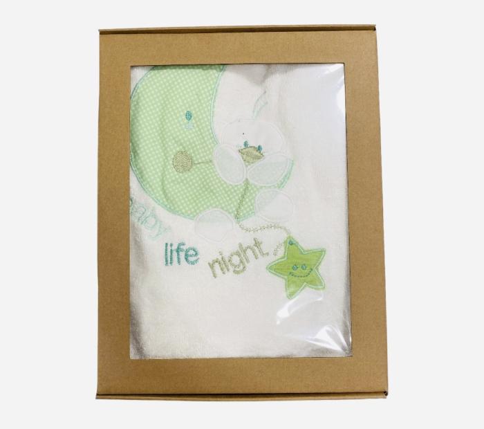 Baby Life Βρεφικό Μπουρνούζι 70x70cm Green Moon