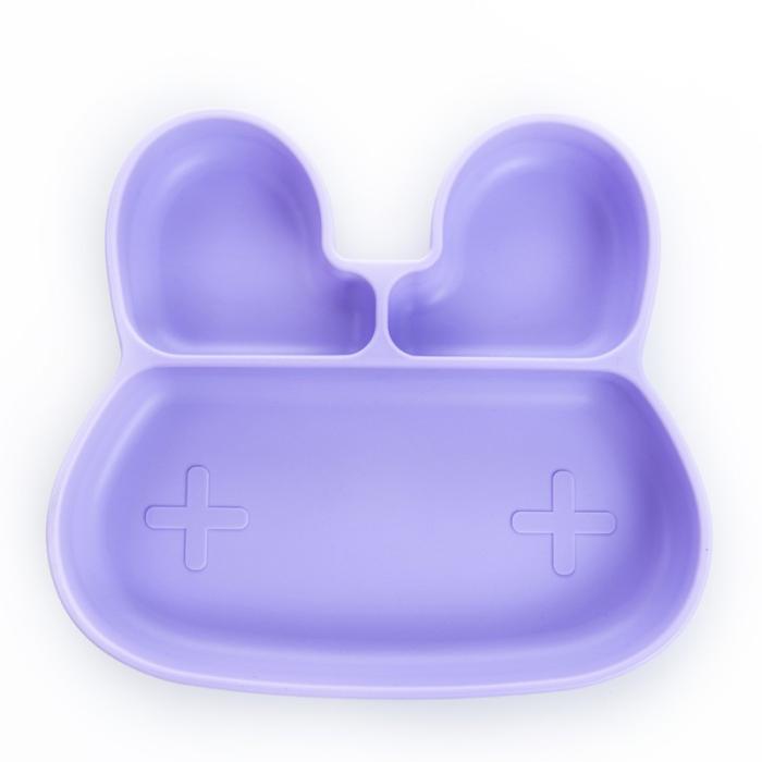 Babywise Πιάτο Σιλικόνης Με Βεντούζα και Χώρισμα Rabbit Shaped Μωβ