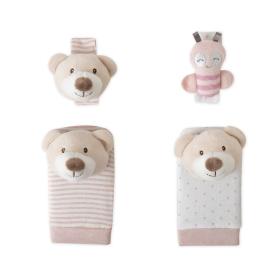 Interbaby Bear Σετ 4 Τμχ Καλτσάκια &amp;amp; Περικάρπια Κουδουνίστρες Pink