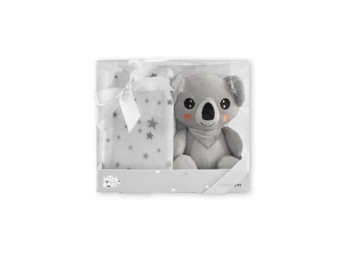 Interbaby Λούτρινο Koala &amp; Κουβέρτα Αγκαλιάς 80X110 Grey