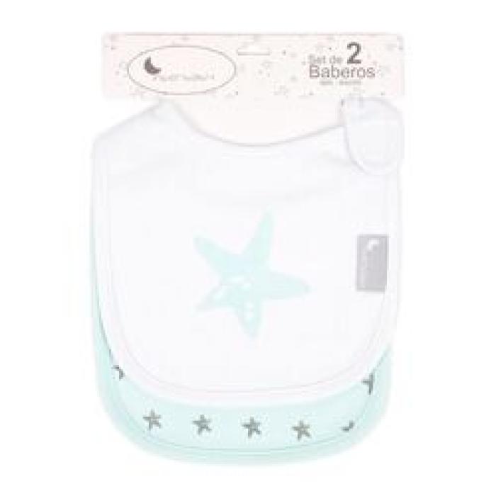 Interbaby Σαλιάρα Velcro Σετ 2 Τεμ Estrellas Green 00311-03