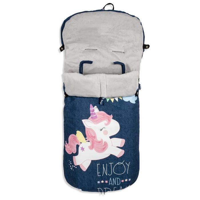 Interbaby Unicornio Universal Ποδόσακος Καροτσιού Blue/Pink