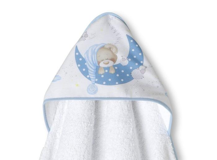 Interbaby Bear Set Μπουρνούζι Κάπα 100Χ100 &amp;, Βελούδινο Πανάκι Παρηγοριάς Blue