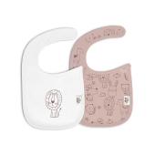 Interbaby Σαλιάρα Velcro Σετ 2 Τεμ Animalitos Pink 00334-02