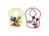 Interbaby Disney Σαλιάρα Πλαστική Τύπωμα Σετ 2 Τεμ MK-BIBPACK2-2-20