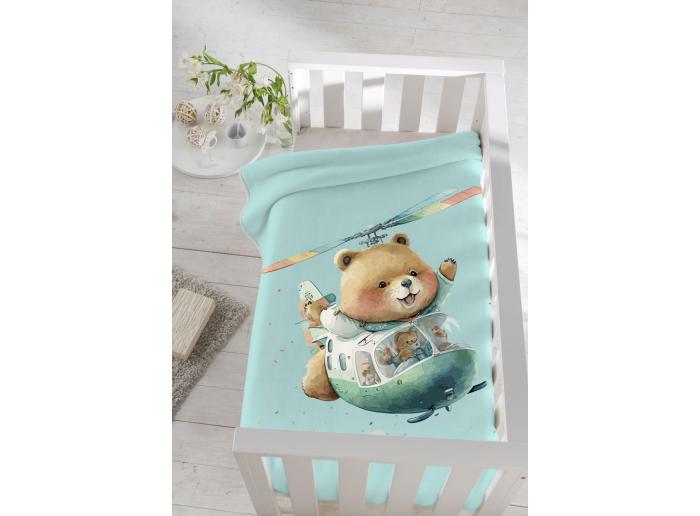 Piel Sa Travel Bear 110X140 Κουβέρτα Κούνιας Verde Mar