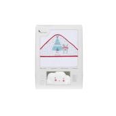 Interbaby Tipi Oso Μπουρνούζι Κάπα Σετ Με Λαμπάκι Νυκτός White/Red NU1202-19