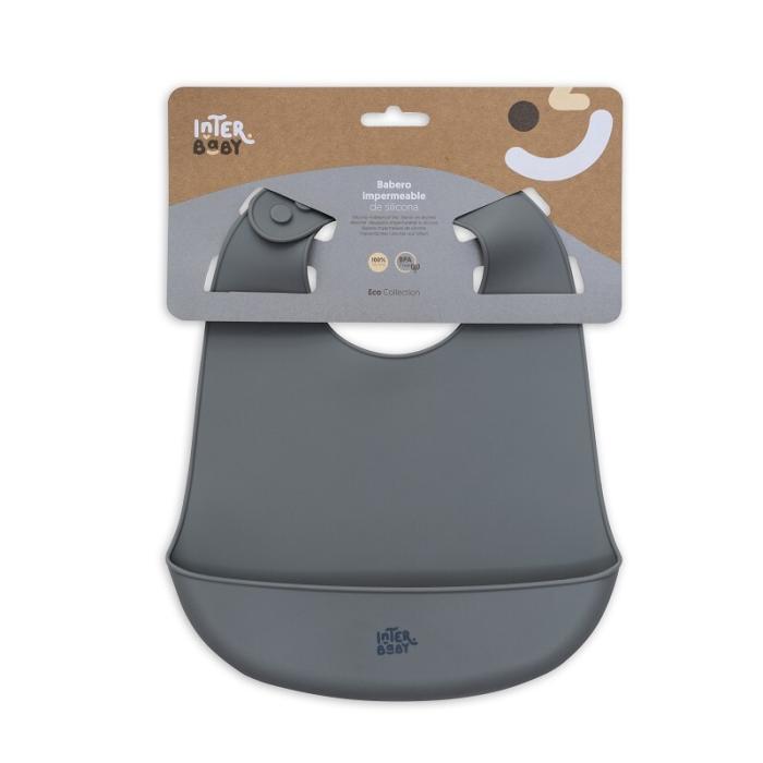 Interbaby Σαλιάρα Σιλικόνης Grey SI002-76