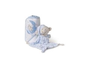 Interbaby Bear Set Μπουρνούζι Κάπα 100Χ100 &amp;amp;, Βελούδινο Πανάκι Παρηγοριάς Blue