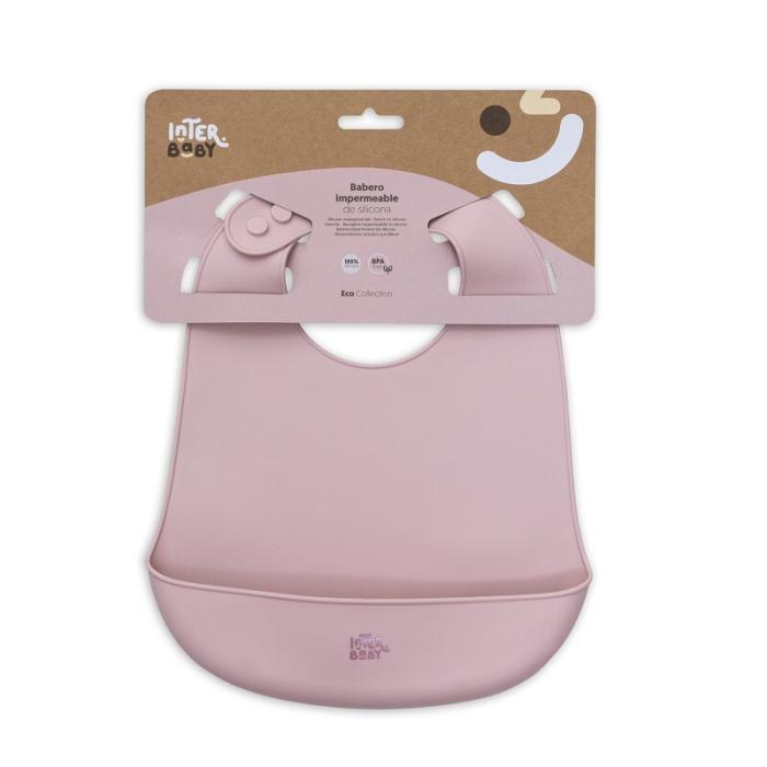 Interbaby Σαλιάρα Σιλικόνης Pink SI002-66