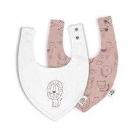 Interbaby Σαλιάρα Bandana Σετ 2 Τεμ Animalitos Pink