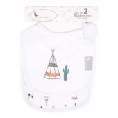 Interbaby Σαλιάρα Velcro Σετ 2 Τεμ Cabanas White 00315-09