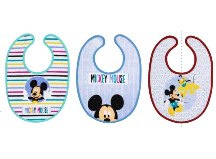 Interbaby Disney Σαλιάρα Σετ 3 Τεμ Πλαστικοποιημένη MK-RIZO-VL20