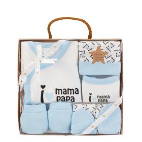 Interbaby I Love Mama-Papa Σετ Δώρου 4 τμχ (0-6 μηνών) Blue