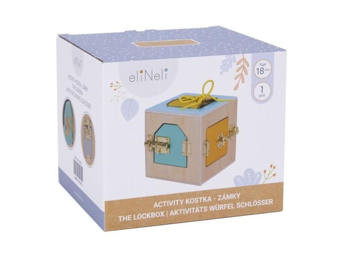 Eli Neli Montessori Lock Box Κύβος Δραστηριοτήτων Με Κλειδαριές