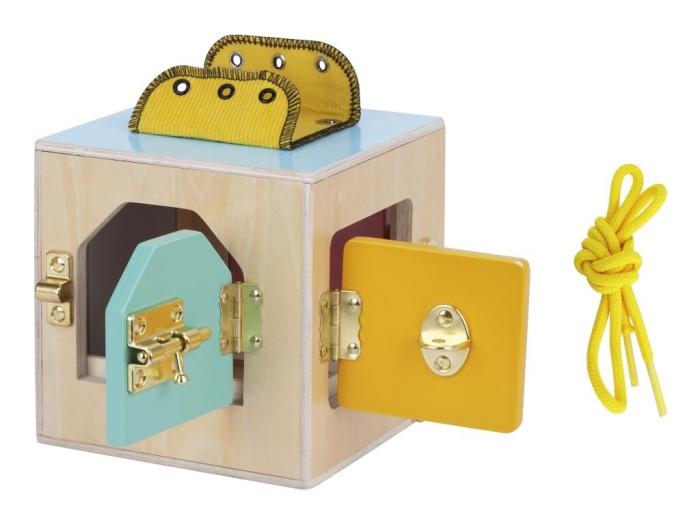 Eli Neli Montessori Lock Box Κύβος Δραστηριοτήτων Με Κλειδαριές