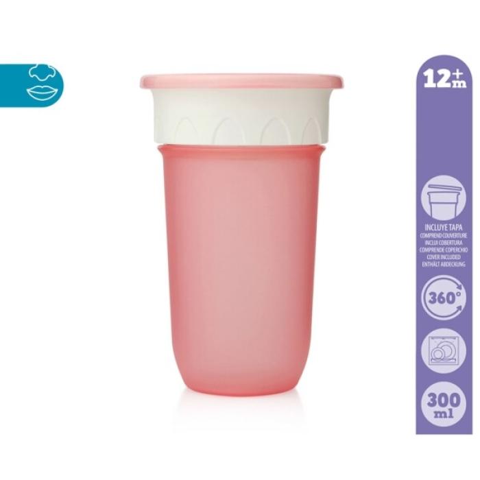 Ποτηράκι Εκπαιδευτικό 360°- 300ML Pink 3ο Βήμα 6+Μ