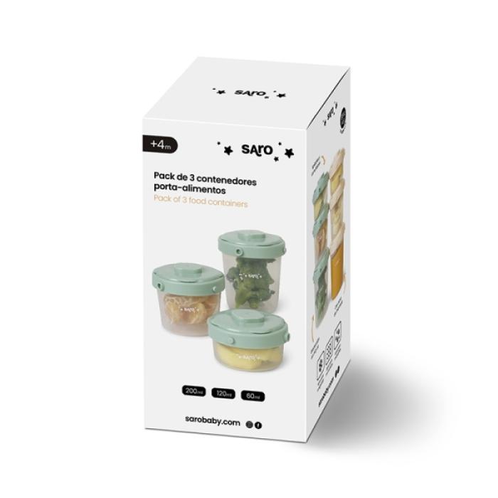 Δοχεία Τροφίμων Saro Mint (Σετ 3τμχ)