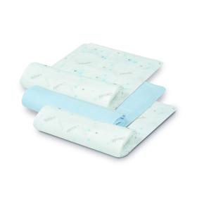 Interbaby Πάνες Αγκαλιάς Bear Bamboo 55&amp;#215;70 Σετ 3 Τεμ Blue