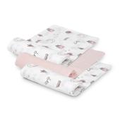 Interbaby Πάνες Αγκαλιάς Bear Bamboo 55&#215;70 Σετ 3 Τεμ Pink