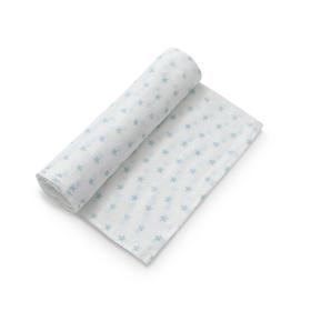 Interbaby Πάνα Αγκαλιάς Μουσελίνας Estrellas White Blue 120x120cm