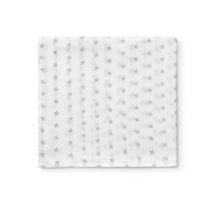 Interbaby Πάνα Αγκαλιάς Μουσελίνας Estrellas White Grey 120x120cm