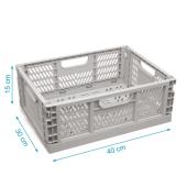 Πτυσσόμενο κουτί αποθήκευσης Γκρι 40x30x15εκ.