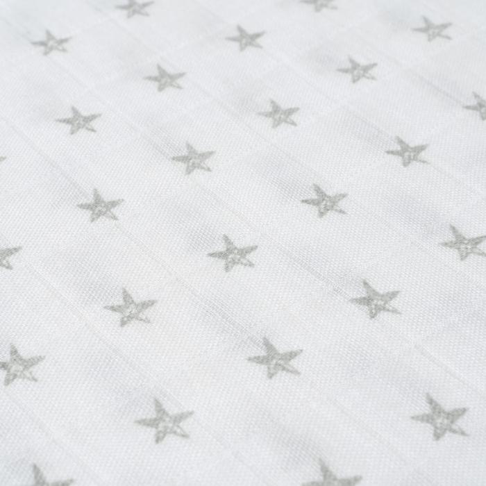 Interbaby Πάνα Αγκαλιάς Μουσελίνας Estrellas White Grey 120x120cm