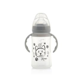 Μπιμπερό με λαβές Γκρι Γατάκι 240ml 4+M