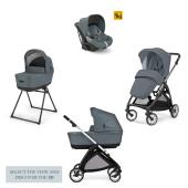 Inglesina Electa Quattro με Darwin Infant Union Grey Chassis Silver Black