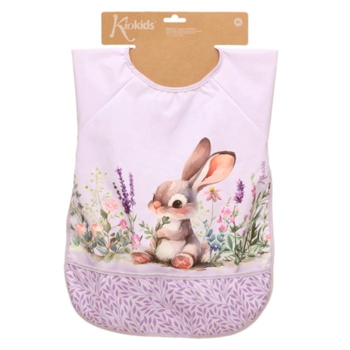 Αδιάβροχη Σαλιάρα-Ποδιά με Μανίκια Lavender Bunny
