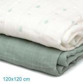 Μουσελίνα Bamboo Petit Mint 120x120cm. 2τμχ.