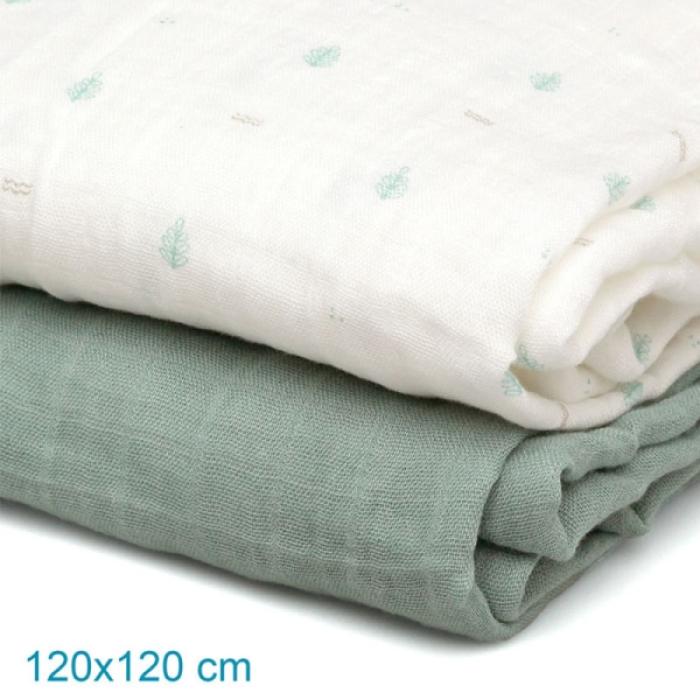 Μουσελίνα Bamboo Petit Mint 120x120cm. 2τμχ.