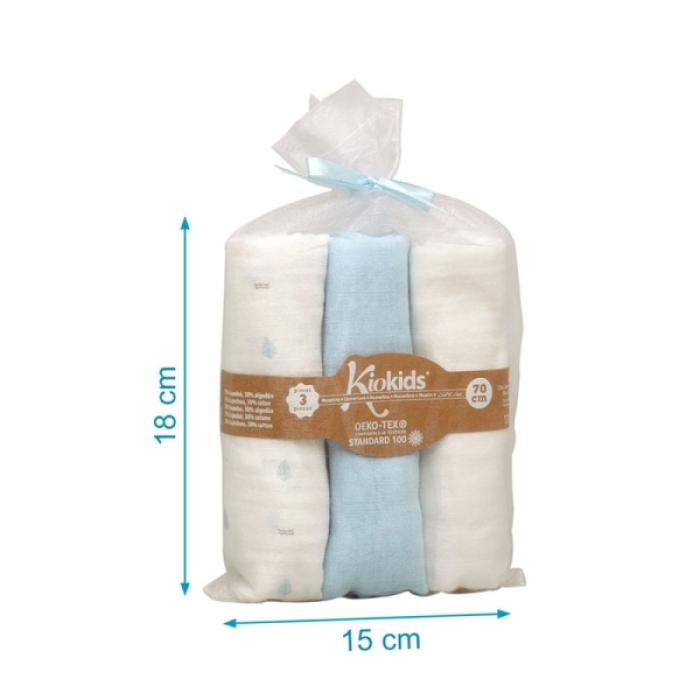 Μουσελίνα Bamboo Petit Ciel 70x70εκ. Σετ 3τμχ.