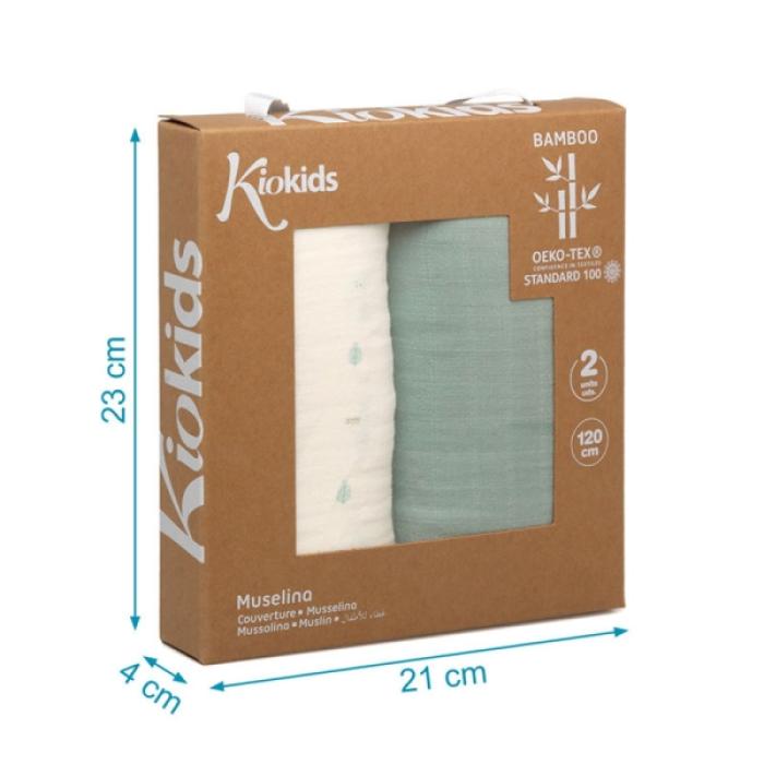 Μουσελίνα Bamboo Petit Mint 120x120cm. 2τμχ.