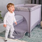 Παρκοκρέβατο 1 Επιπέδου Torino Lorelli Grey Striped Elements -pigibebe.gr