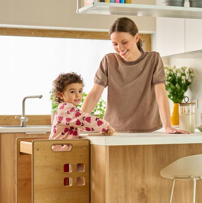 Lionelo Cass Montessori Ξύλινος Πύργος Εκμάθησης & Βιβλιοθήκη 2 σε 1 – 88cm Natural