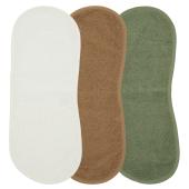 Meyco – Σετ 3 Βαμβακερές Λαβέτες (53×20) - Offwhite/Toffee/Forest green