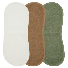 Meyco – Σετ 3 Βαμβακερές Λαβέτες (53×20) - Offwhite/Toffee/Forest green
