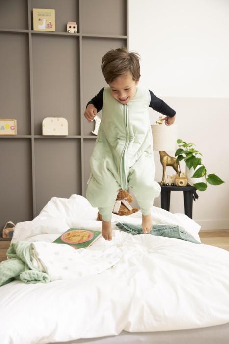 Meyco Υπνόσακος με πόδια Slub – soft green (9 μηνών-5 ετών) - 92cm