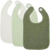 Meyco – Σετ 3 Βαμβακερές Σαλιάρες Offwhite/Soft green/Forest green