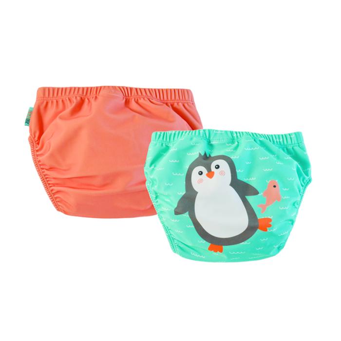 Zoocchini Μαγιώ Πάνα (2pcs Σετ) – Penguin - 12-24m