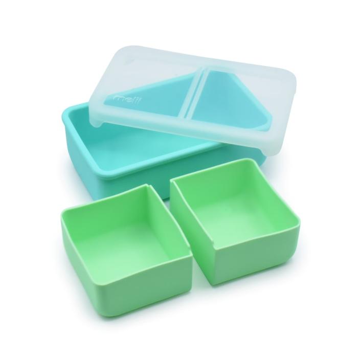 Melii – Bento Σιλικόνης 2 Θέσεων 700ml Blue/Mint