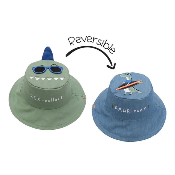 Καπέλο Διπλής Όψης UPF 50 Dino/Surf (Cotton) - LARGE 4-6 yrs