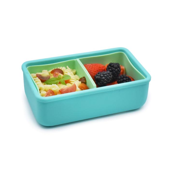 Melii – Bento Σιλικόνης 2 Θέσεων 700ml Blue/Mint